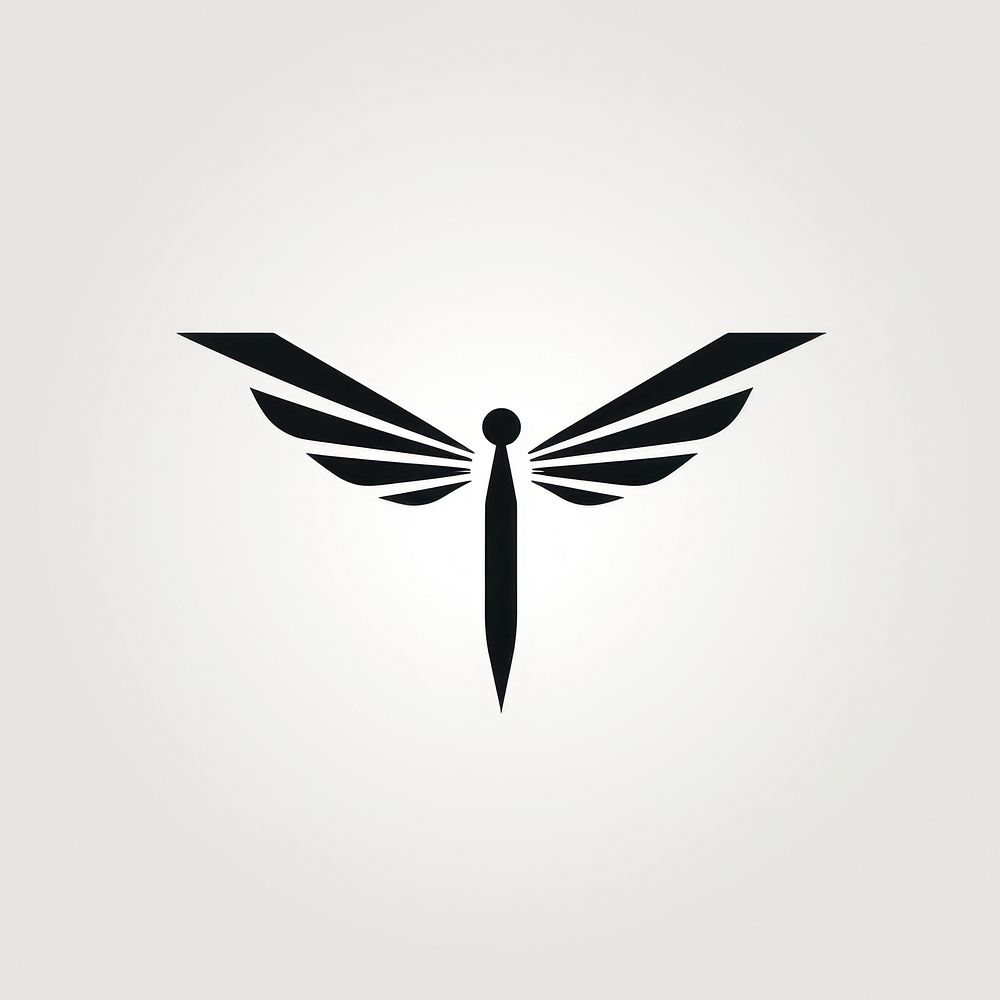 Dragonfly logo insect symbol. AI generated Image by rawpixel.
