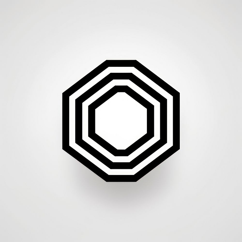 Octagon shape black white. AI generated Image by rawpixel.