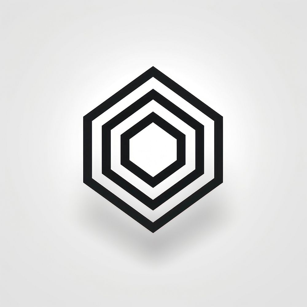 Pentagon shape white black. AI generated Image by rawpixel.
