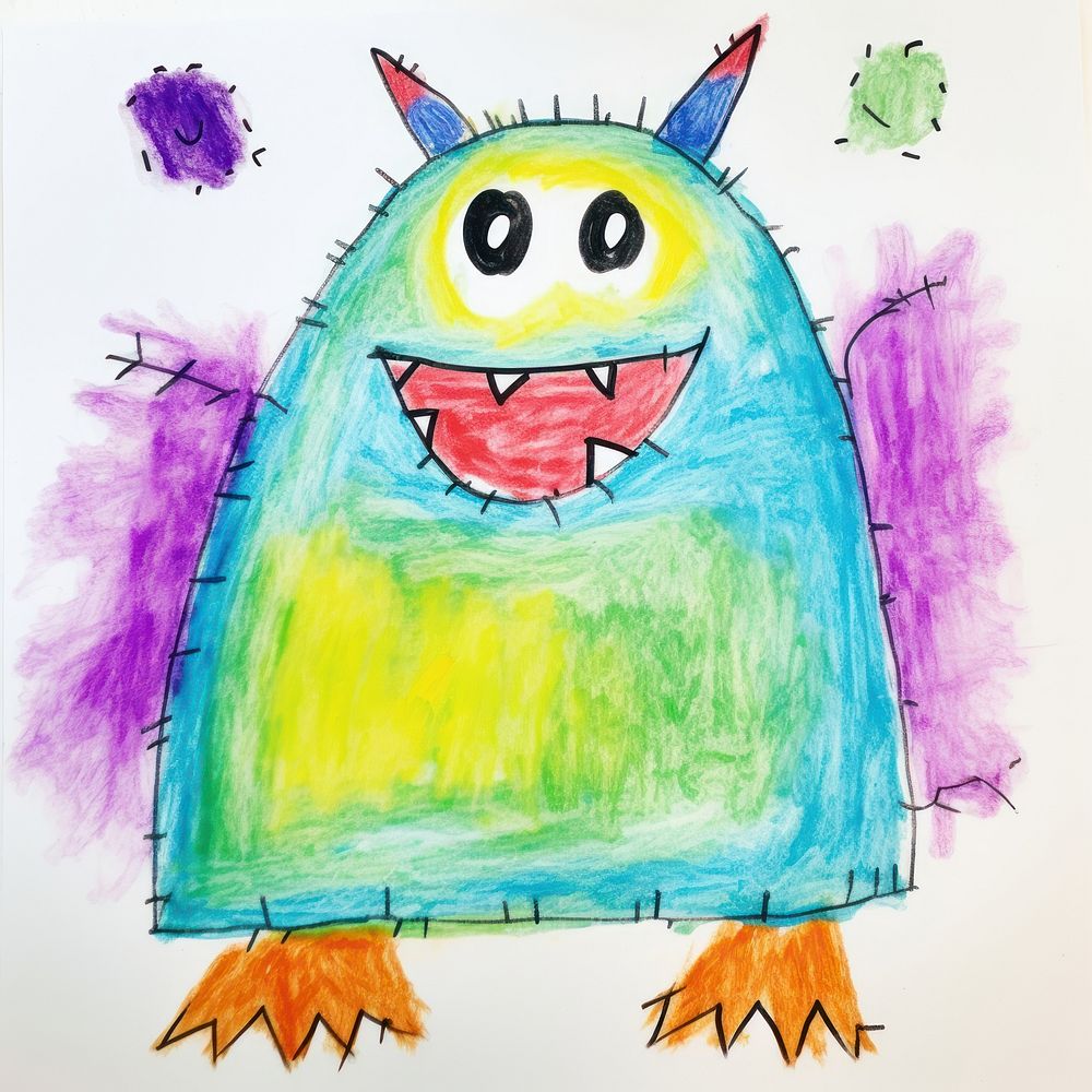 Monster painting drawing sketch. AI generated Image by rawpixel.