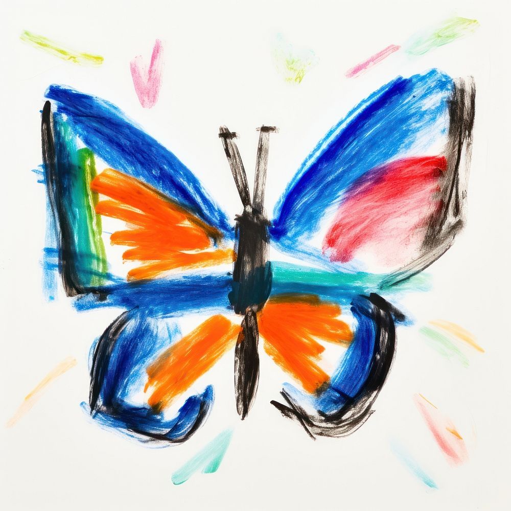 Butterfly butterfly painting art. AI generated Image by rawpixel.