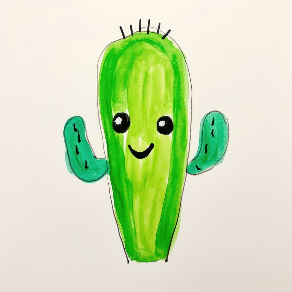 Cactus vegetable anthropomorphic representation. AI generated Image by rawpixel.