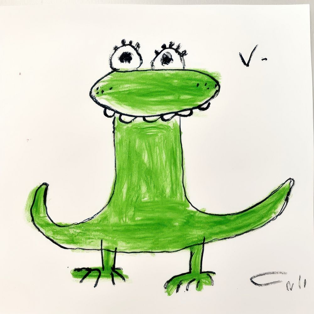 Crocodile drawing sketch art. AI generated Image by rawpixel.
