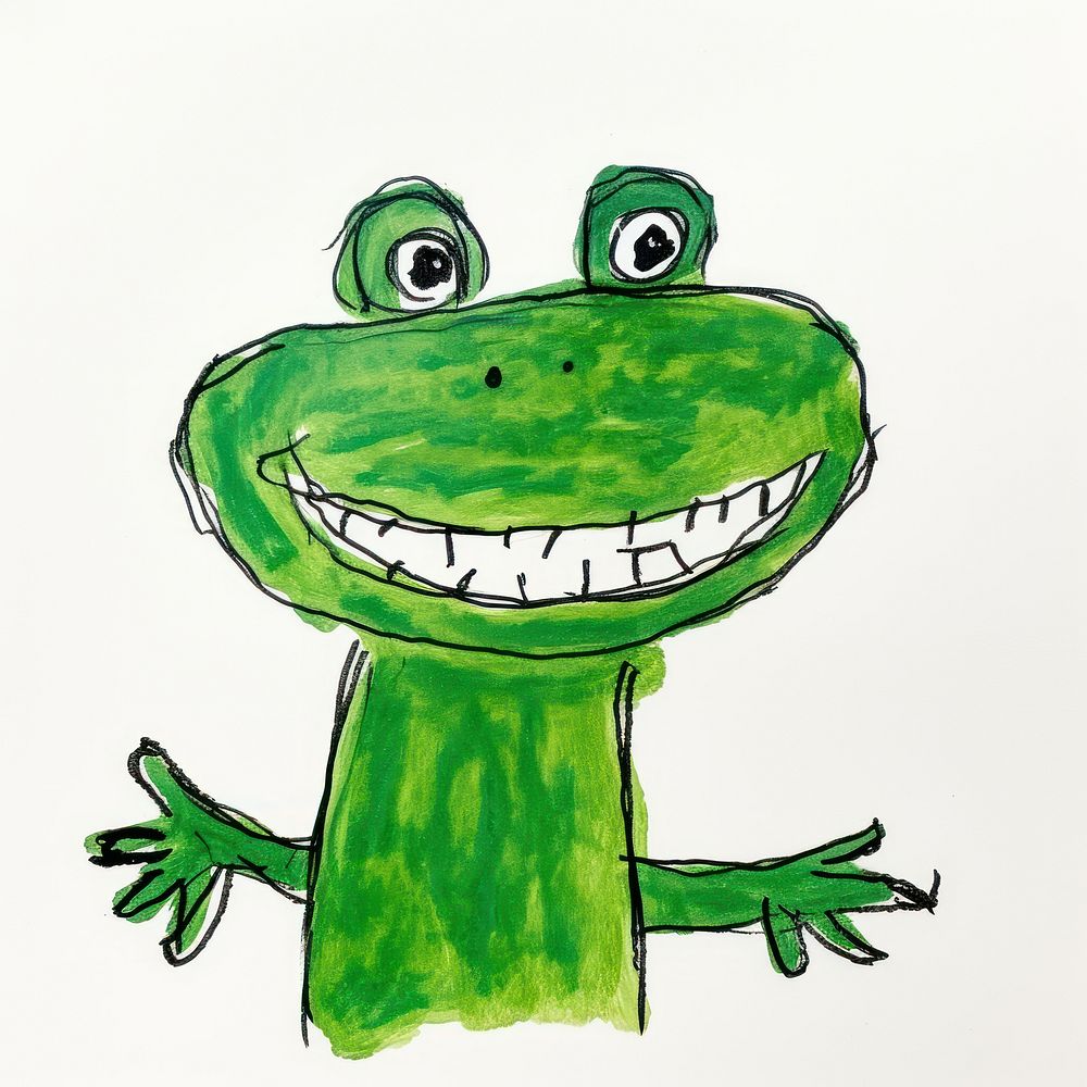 Crocodile amphibian animal green. AI generated Image by rawpixel.