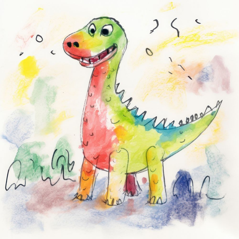 Dinosaur painting dinosaur drawing. AI generated Image by rawpixel.