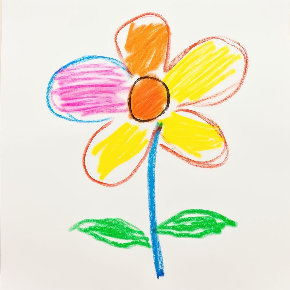 Flower drawing flower sketch. AI generated Image by rawpixel.
