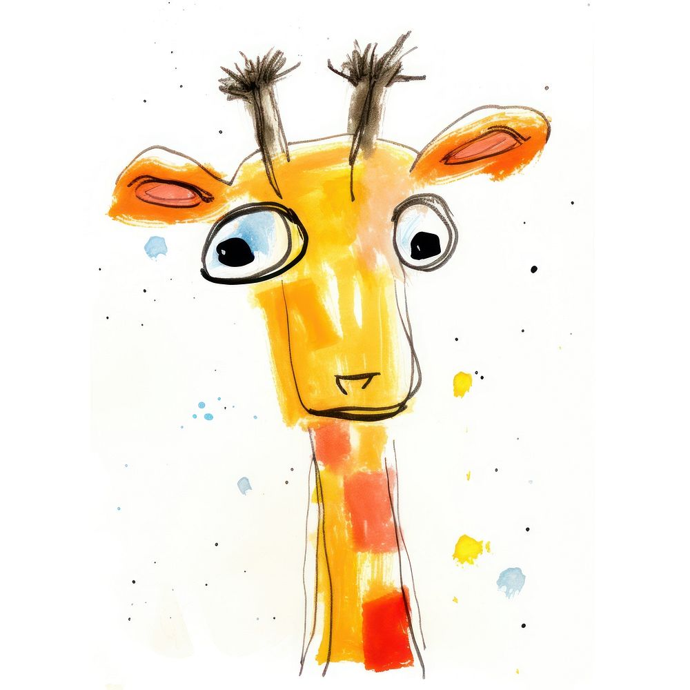 Giraffe painting giraffe drawing. AI generated Image by rawpixel.