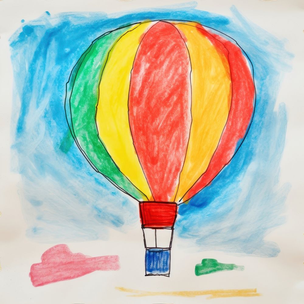Hot air balloon aircraft paper art. AI generated Image by rawpixel.