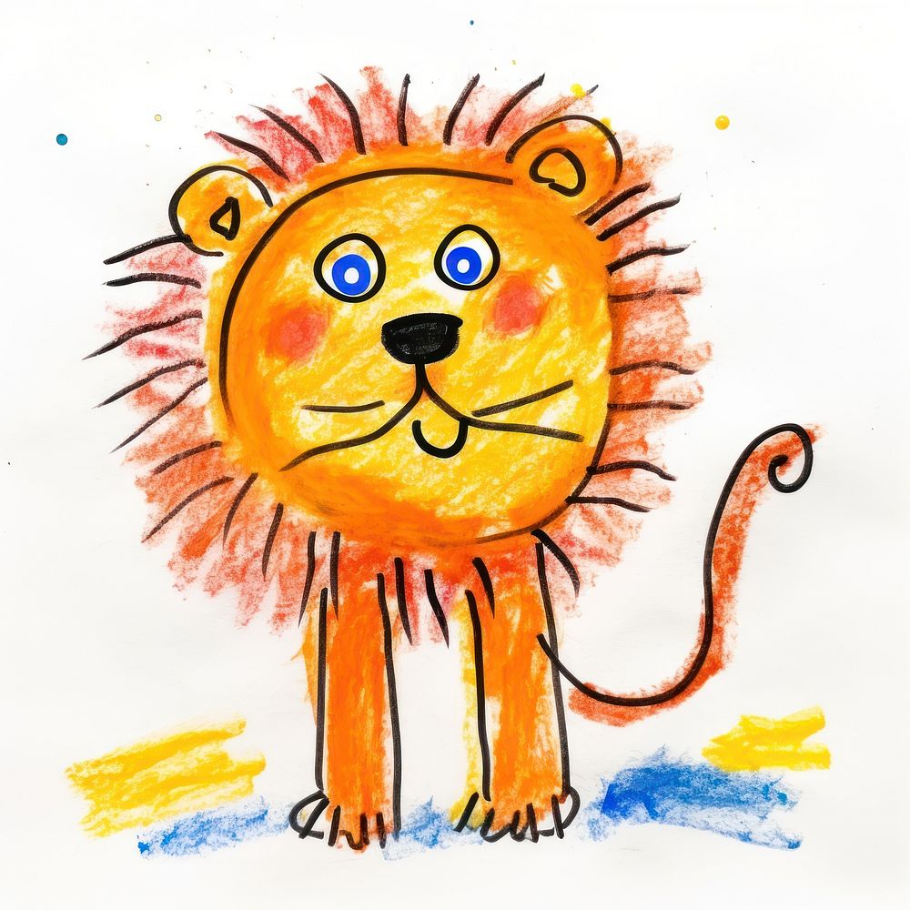 Lion painting drawing sketch. AI generated Image by rawpixel.