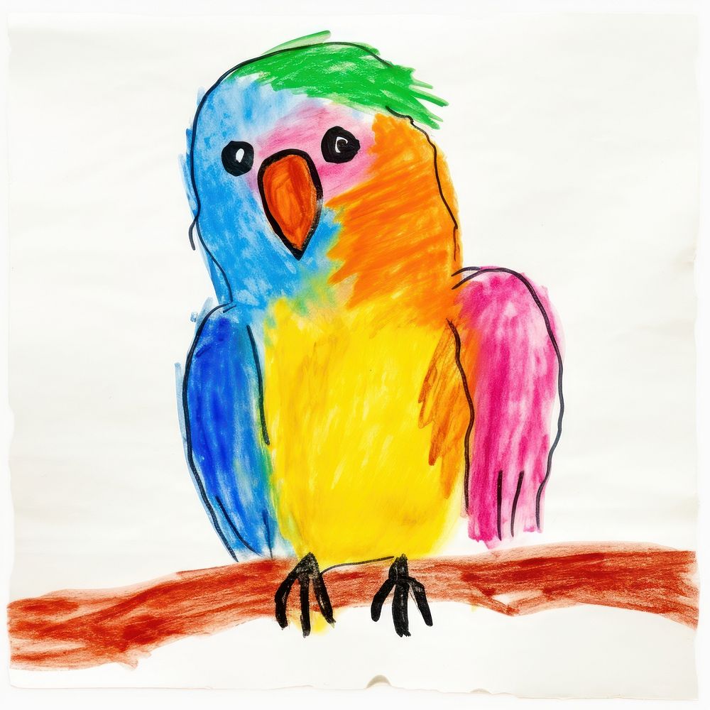 Parrot parrot painting drawing. AI generated Image by rawpixel.