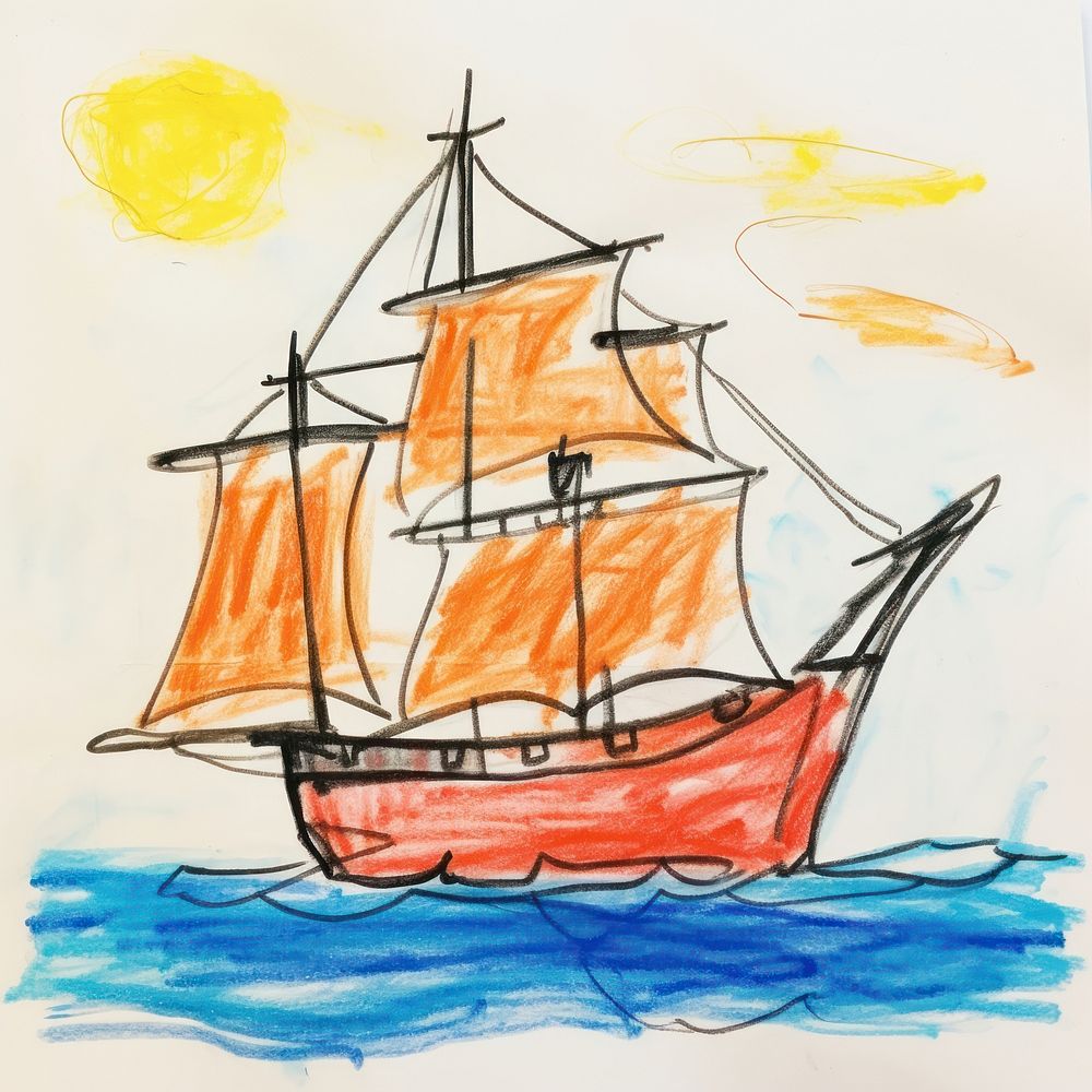 Pirate ship sailboat painting vehicle. AI generated Image by rawpixel.