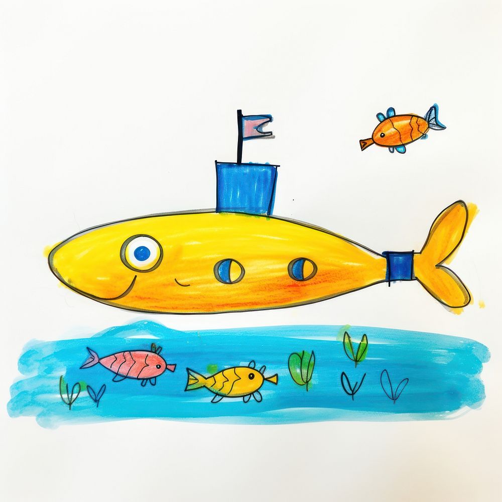 Submarine vehicle animal fish. AI generated Image by rawpixel.