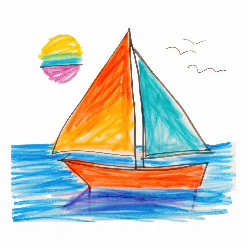 Sailboat sailboat watercraft painting. AI generated Image by rawpixel.
