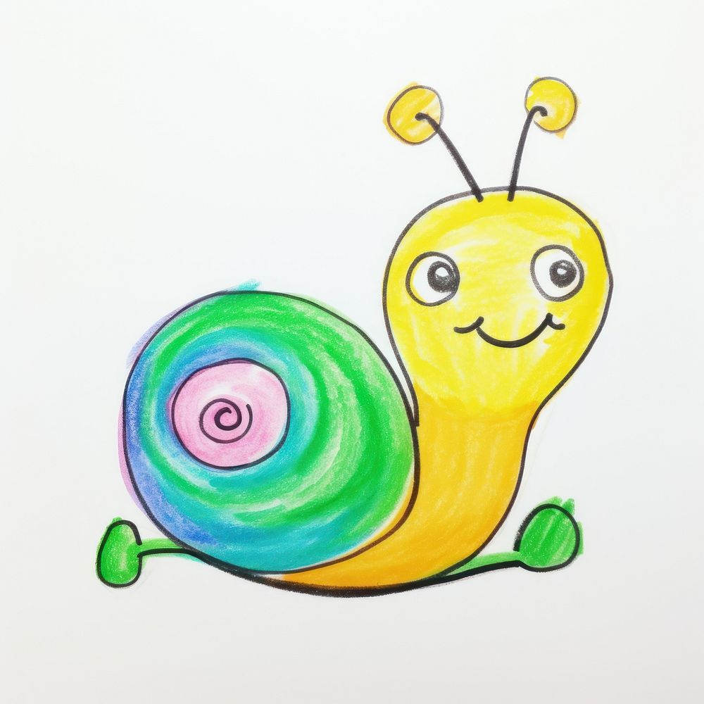 Snail snail drawing animal. AI generated Image by rawpixel.