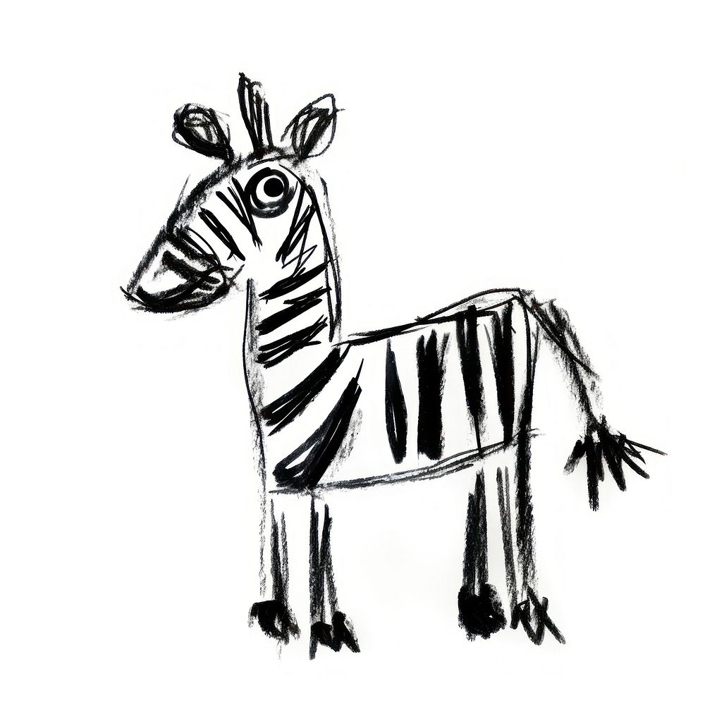 Zebra zebra wildlife drawing. AI generated Image by rawpixel.