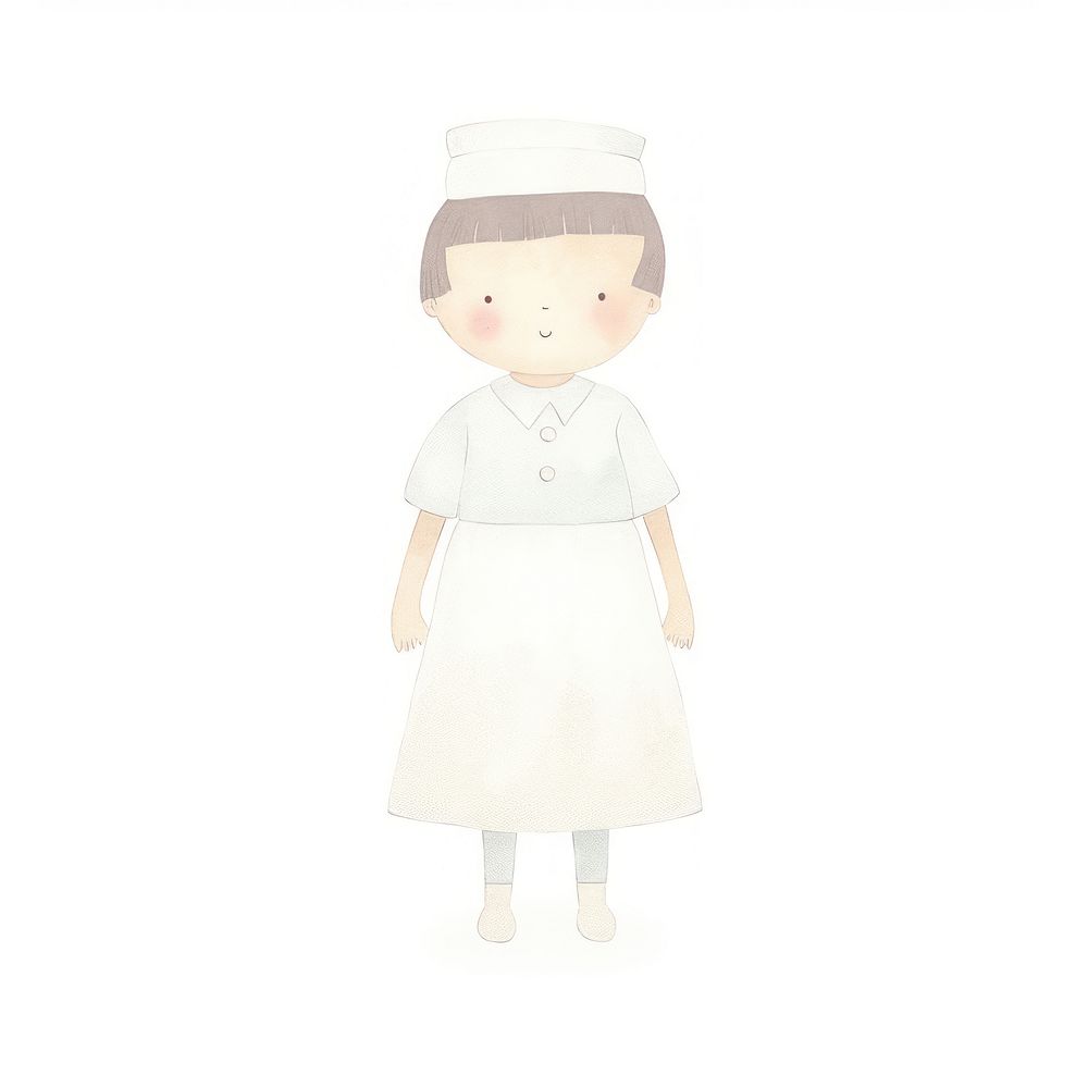 Nurse character doll white background representation. AI generated Image by rawpixel.