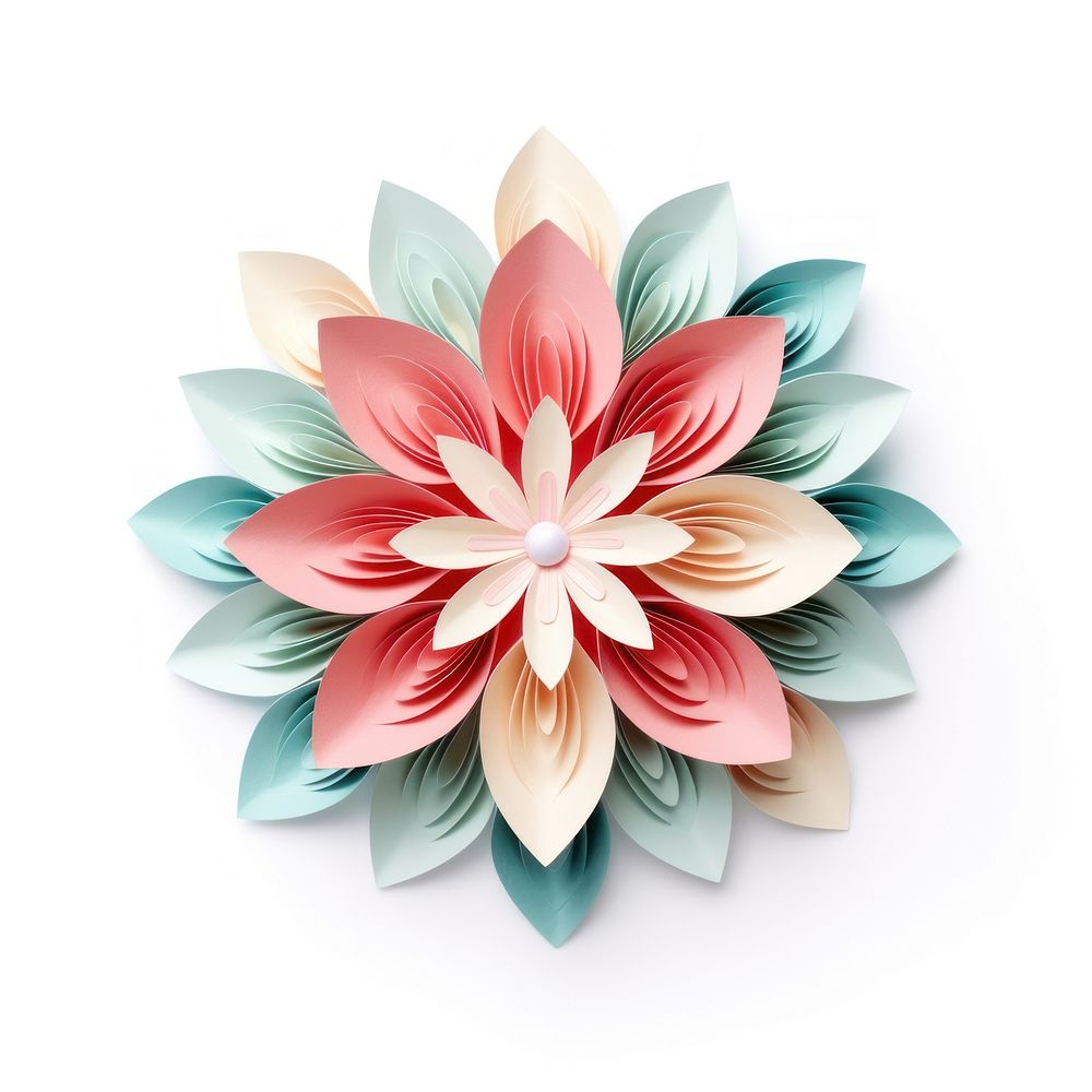 Pastel mini flower origami dahlia art. AI generated Image by rawpixel.