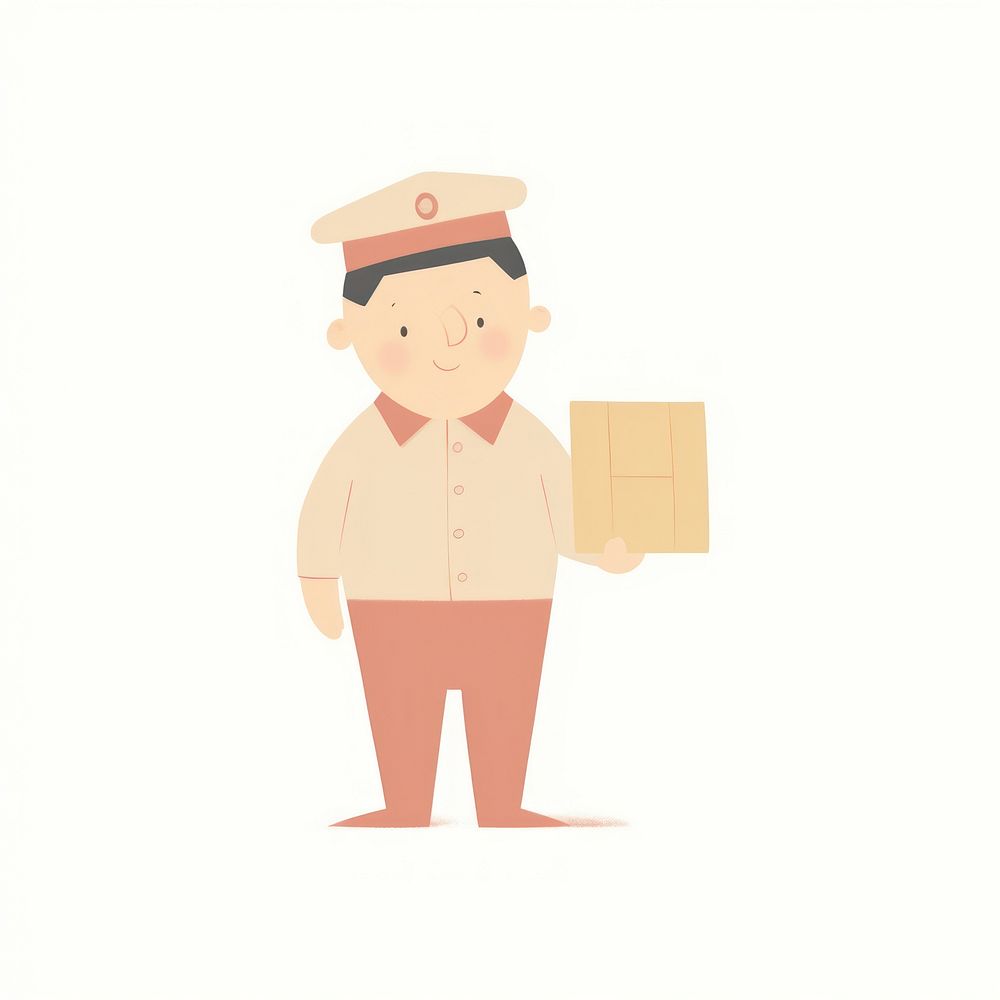 Postman character cardboard standing portrait. AI generated Image by rawpixel.