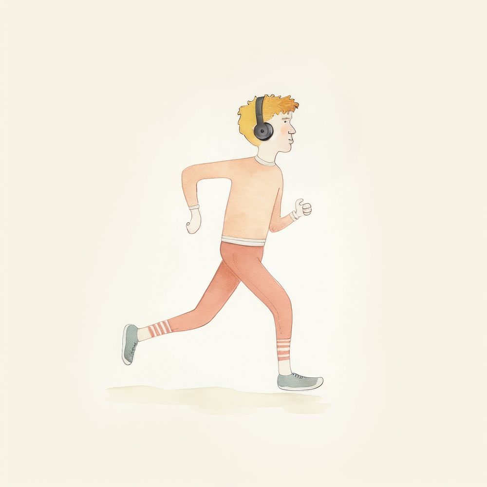 Runner athlete character footwear drawing sketch. AI generated Image by rawpixel.