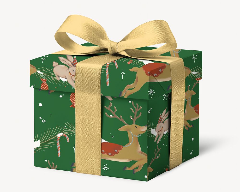 Green Christmas gift box