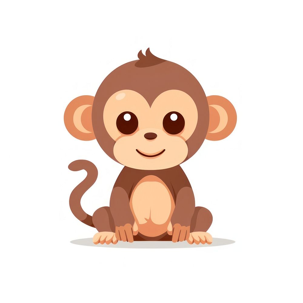 Baby monkey animal wildlife cartoon. AI generated Image by rawpixel.