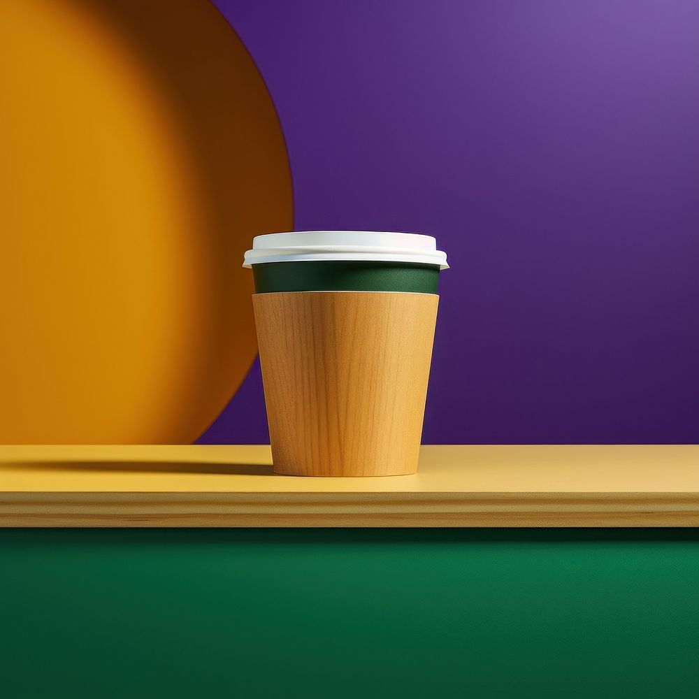 Coffee cup purple wood mug. AI generated Image by rawpixel.