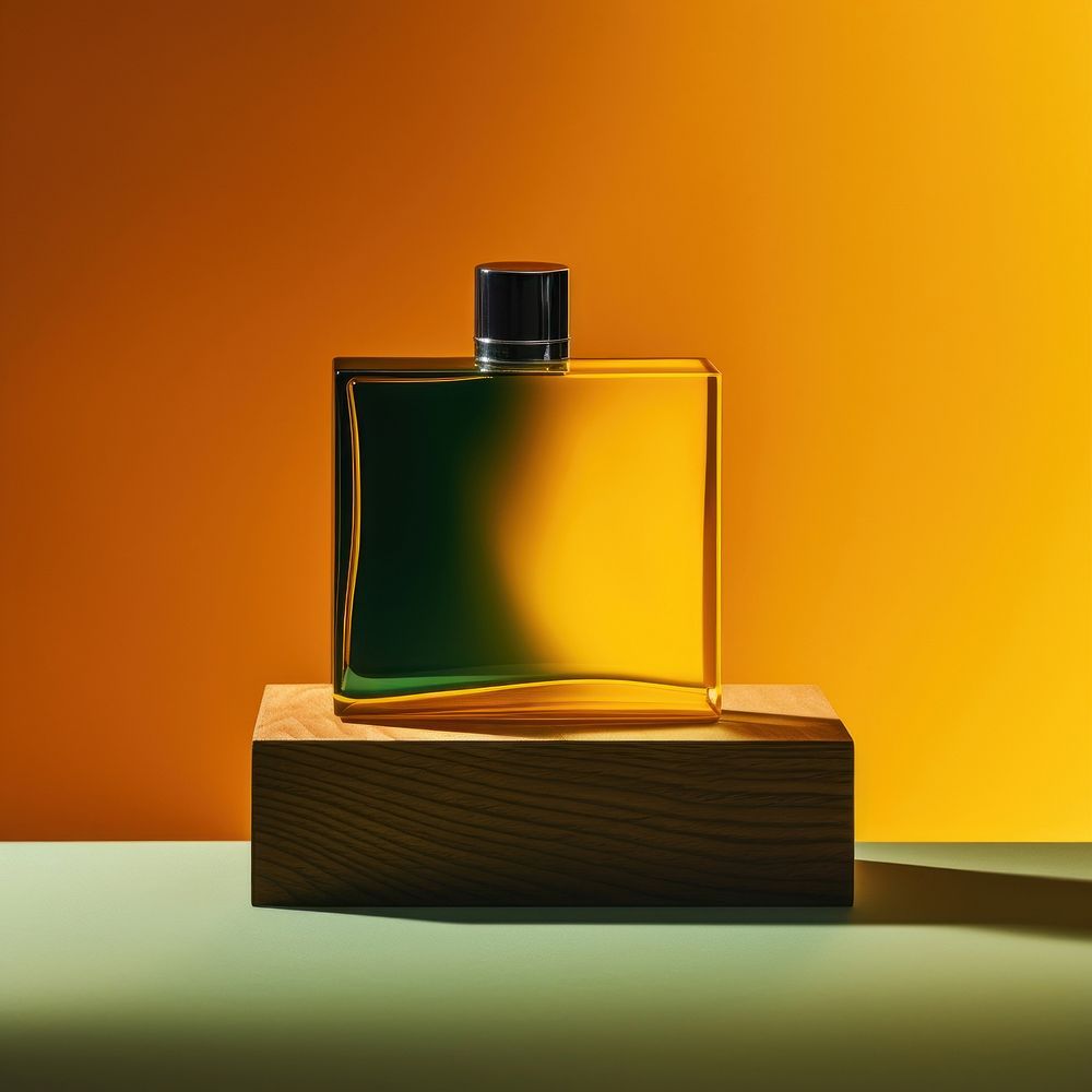 Perfume bottle yellow aftershave cosmetics. AI generated Image by rawpixel.