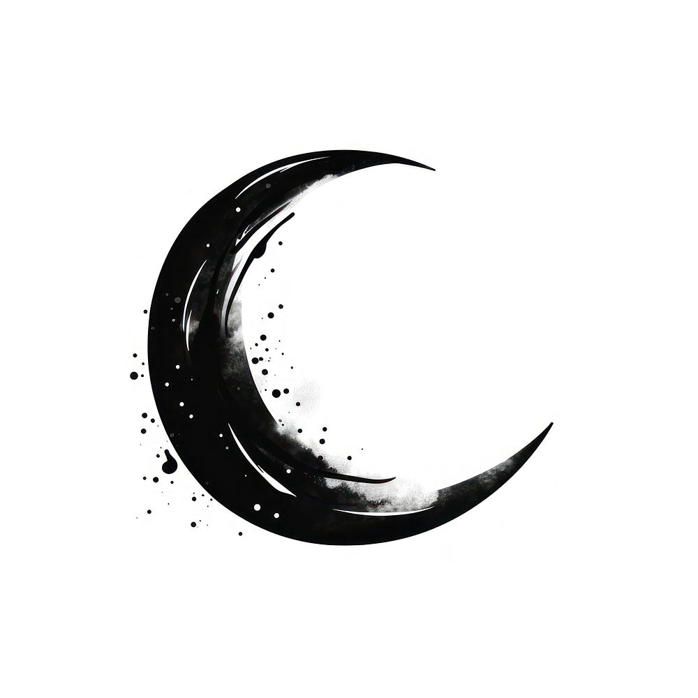 Moon stroke shape outline night white background electronics. AI generated Image by rawpixel.