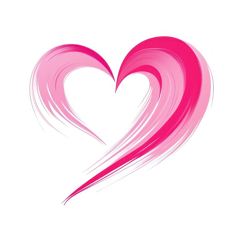 Pink heart shape logo white background creativity. AI generated Image by rawpixel.