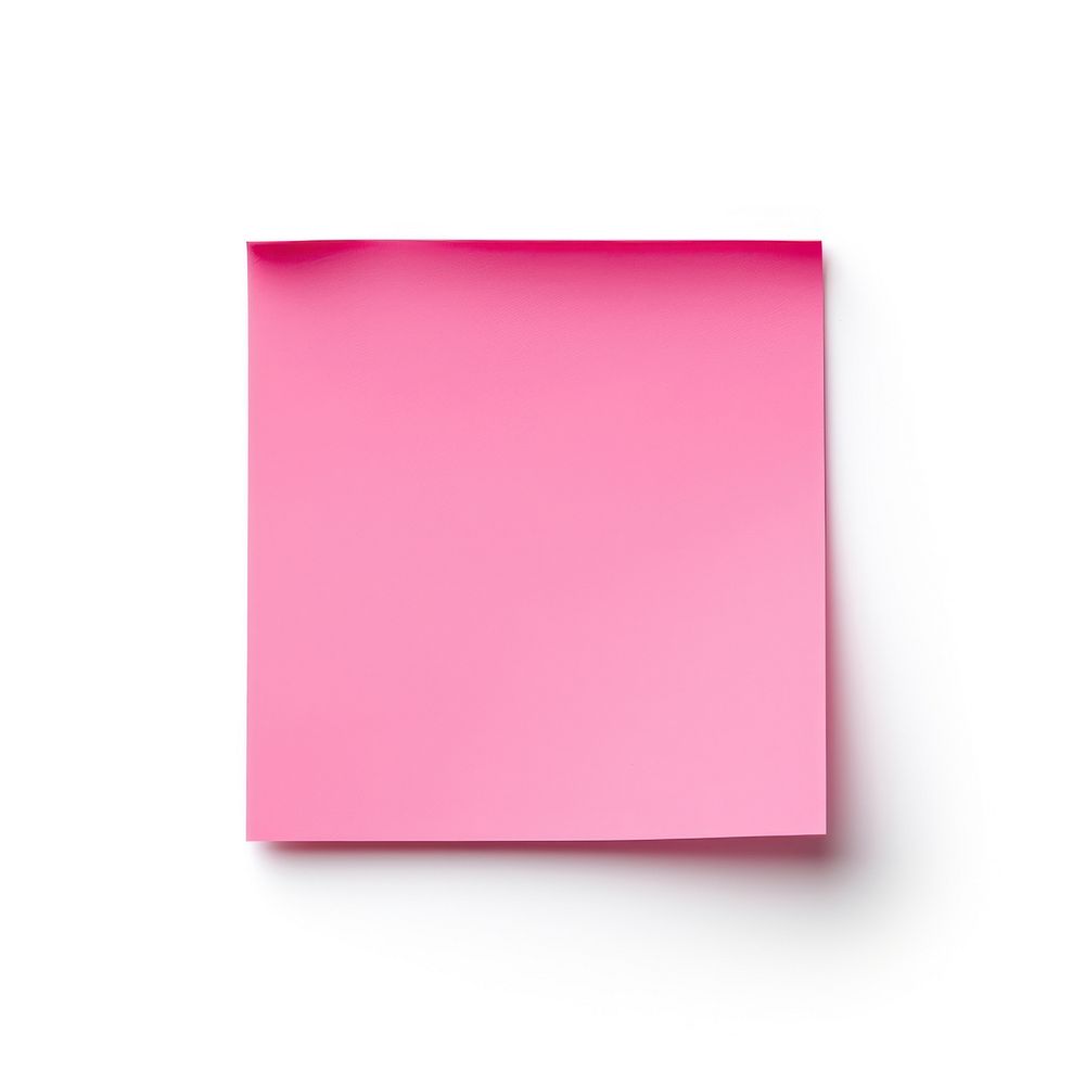 Pink paper note white background simplicity. AI generated Image by rawpixel.