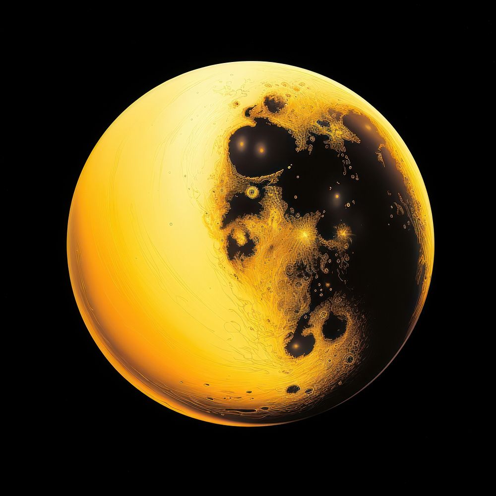 A moon astronomy planet yellow. AI generated Image by rawpixel.