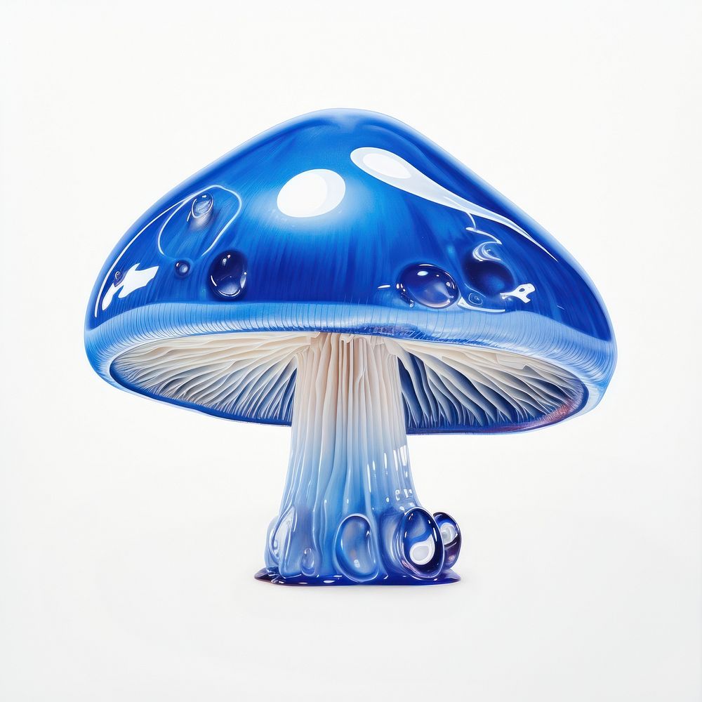 Mushroom agaric fungus blue. AI generated Image by rawpixel.