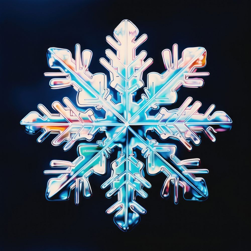 Snowflake illuminated celebration decoration. AI generated Image by rawpixel.