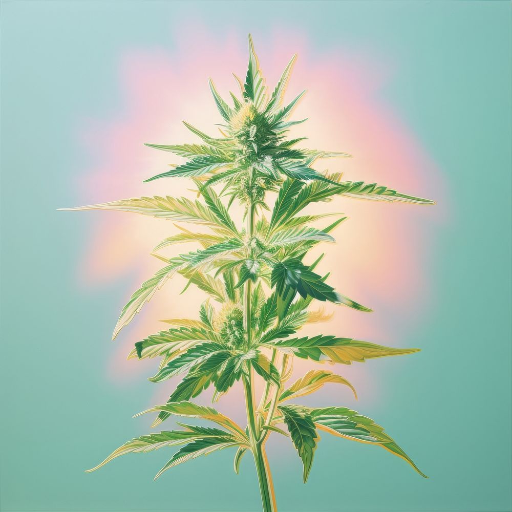 Weed cannabis plant leaf. AI generated Image by rawpixel.