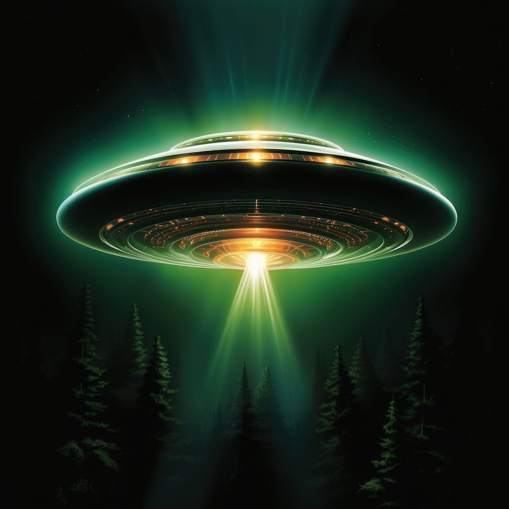 Ufo light astronomy nature. AI generated Image by rawpixel.