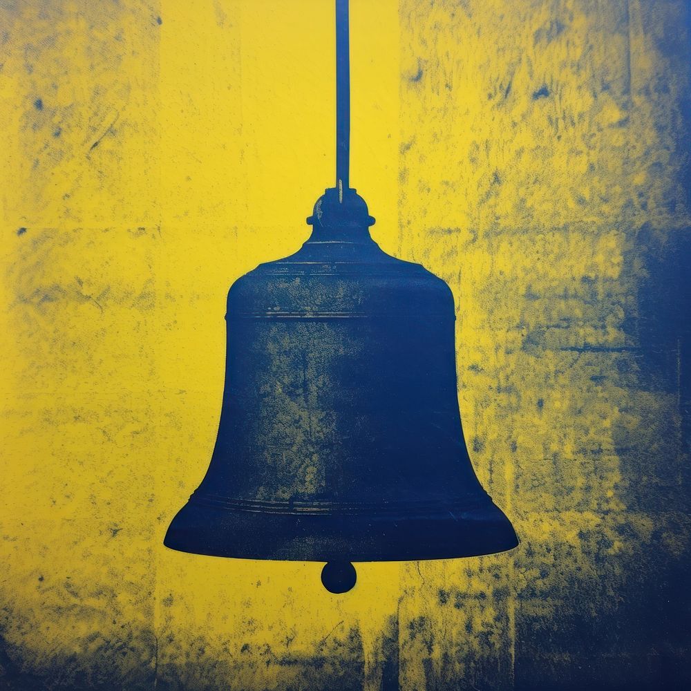 Bell backgrounds yellow blue. AI generated Image by rawpixel.
