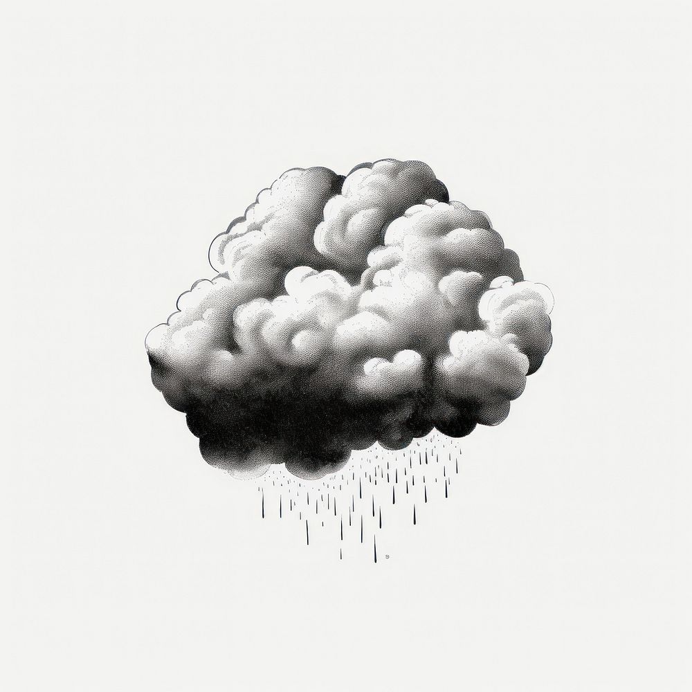 Cloud drawing sketch rain. AI generated Image by rawpixel.