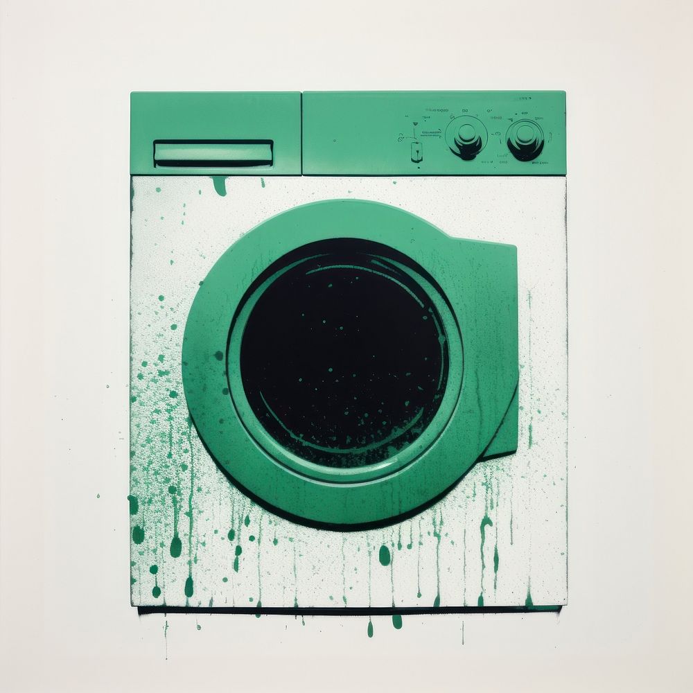 Washing machine appliance dryer green. AI generated Image by rawpixel.