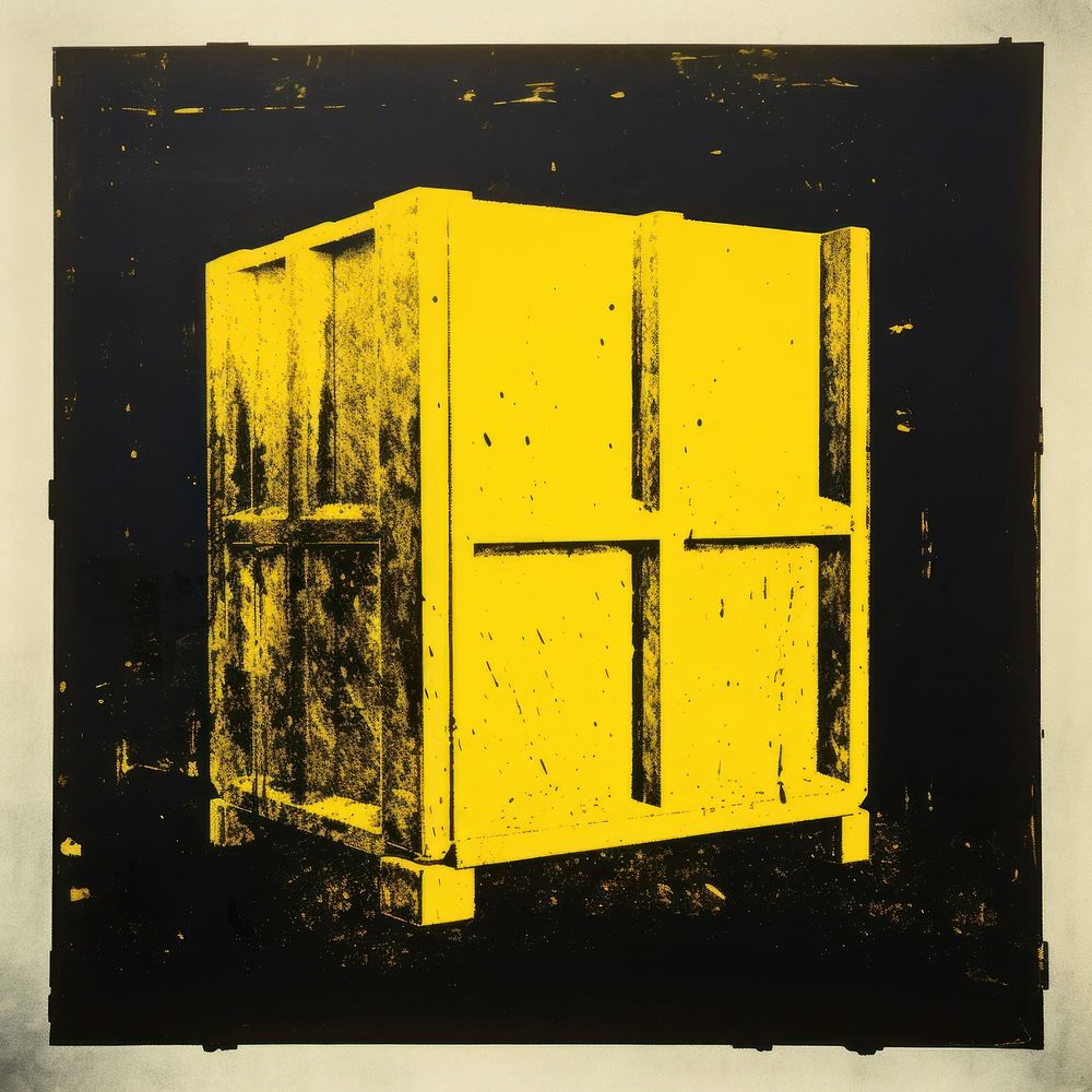 Crate box yellow architecture rectangle. AI generated Image by rawpixel.