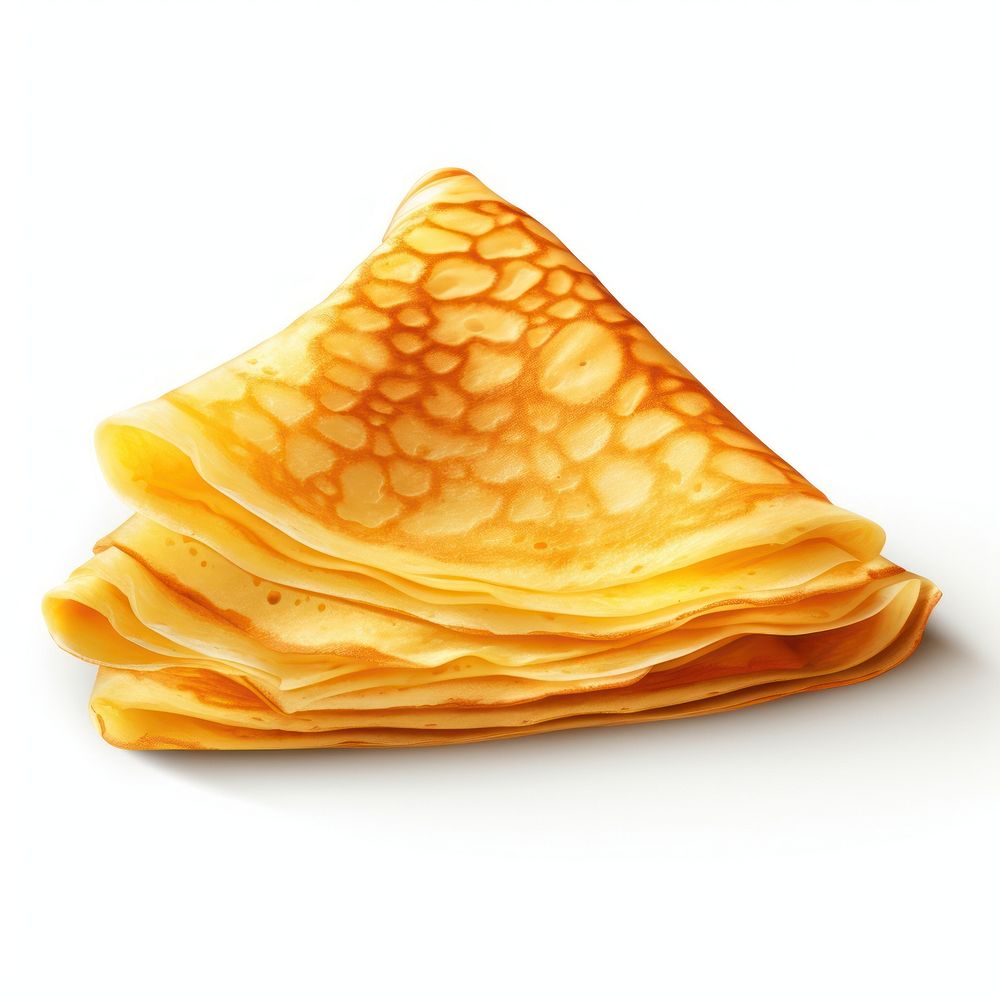 Crepe flatten food white background simplicity. AI generated Image by rawpixel.