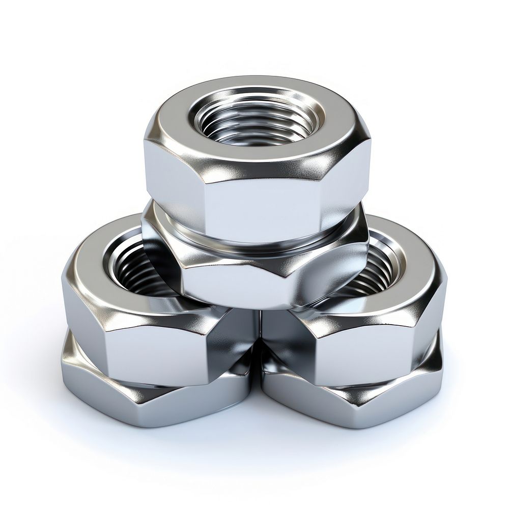 Hex nuts stainless steel wheel white background transportation. AI generated Image by rawpixel.