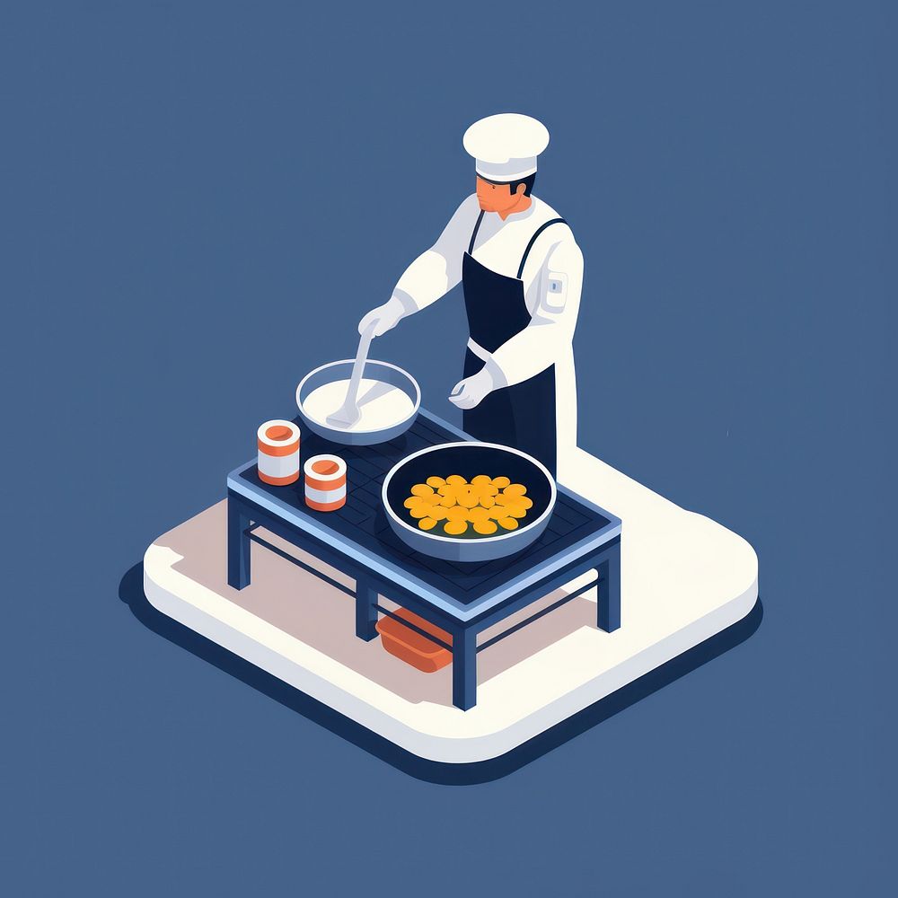 Chef cooking isolated adult food meal. AI generated Image by rawpixel.