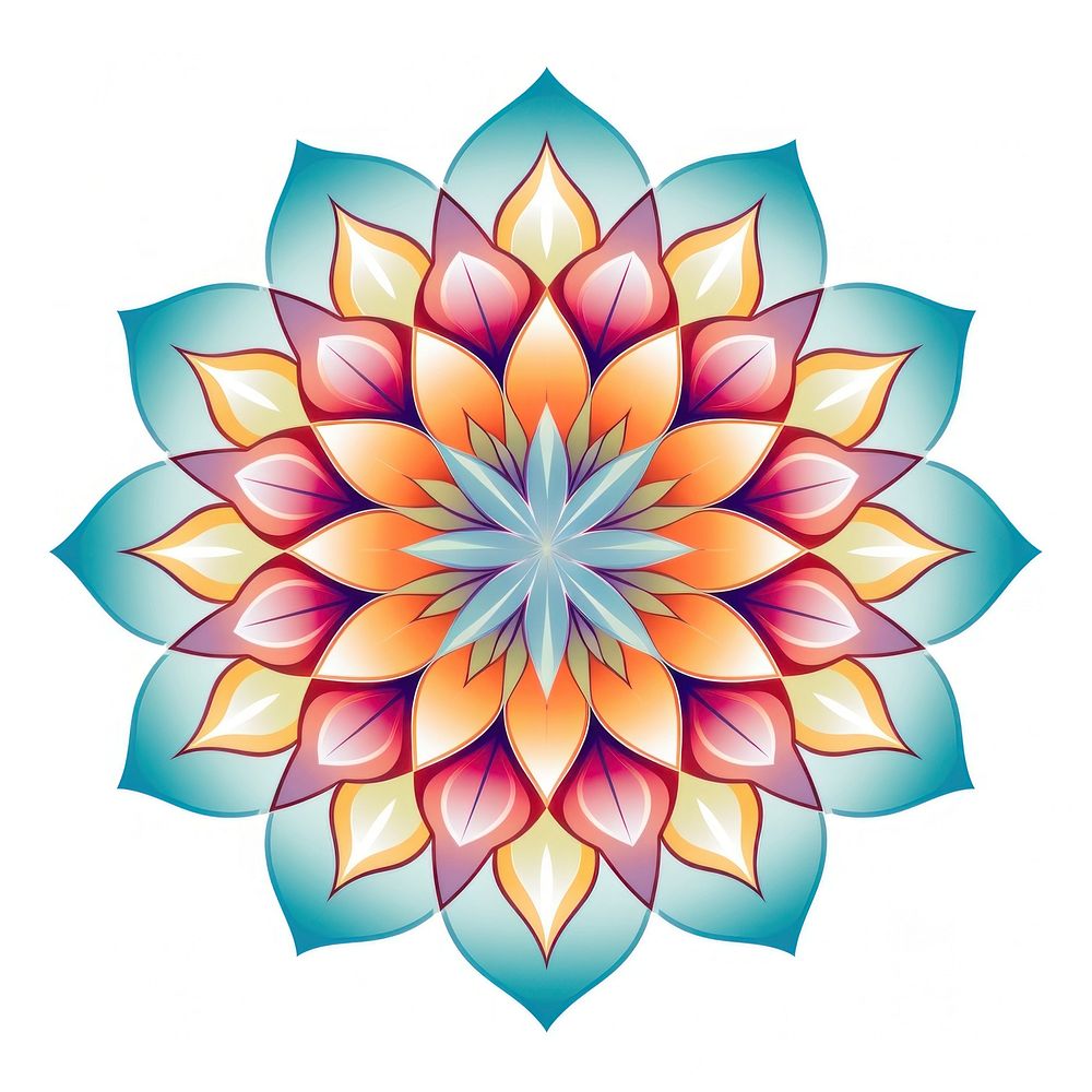 Mandala pattern flower white background. AI generated Image by rawpixel.