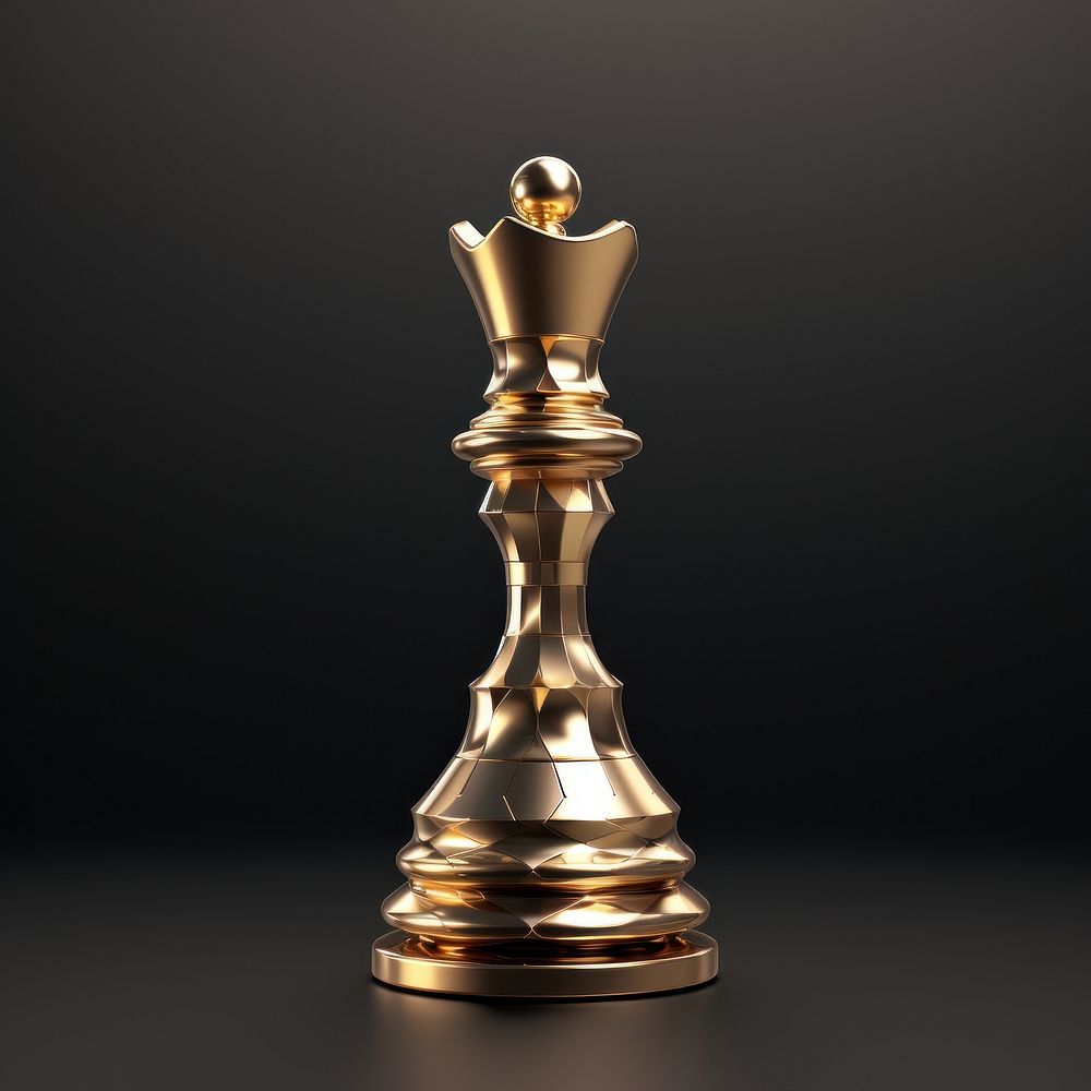 Queen chess metal gold game. AI generated Image by rawpixel.