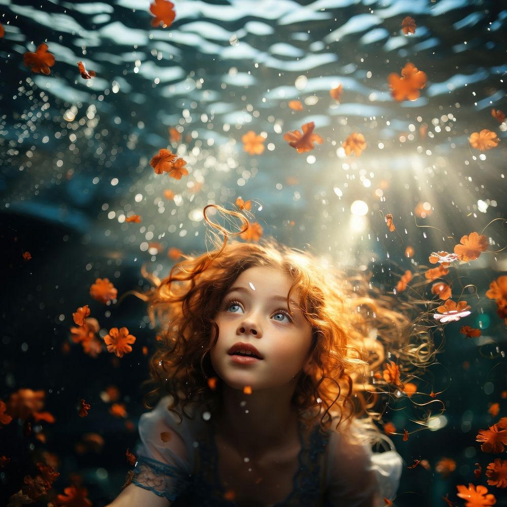 Baby underwater portrait photo photography. AI generated Image by rawpixel.