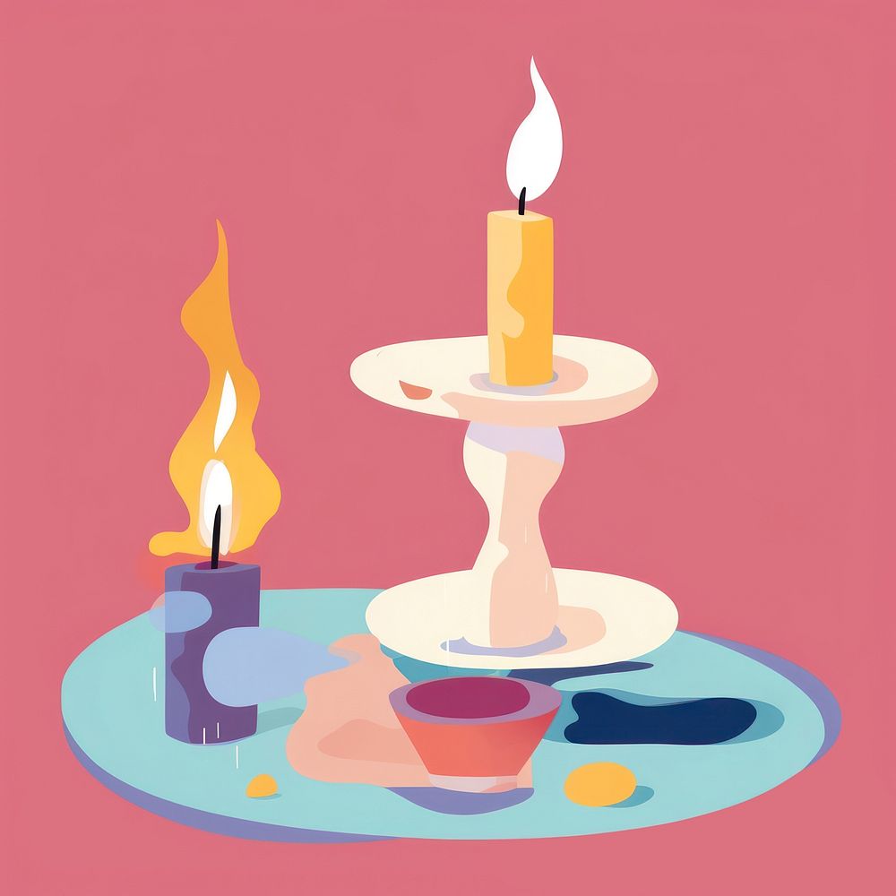 Candle drawing cartoon fire. AI generated Image by rawpixel.