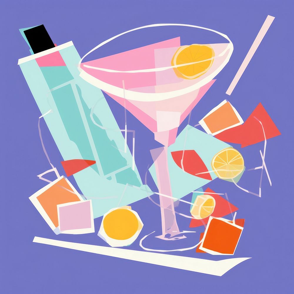 Cocktail martini cartoon drink. AI generated Image by rawpixel.