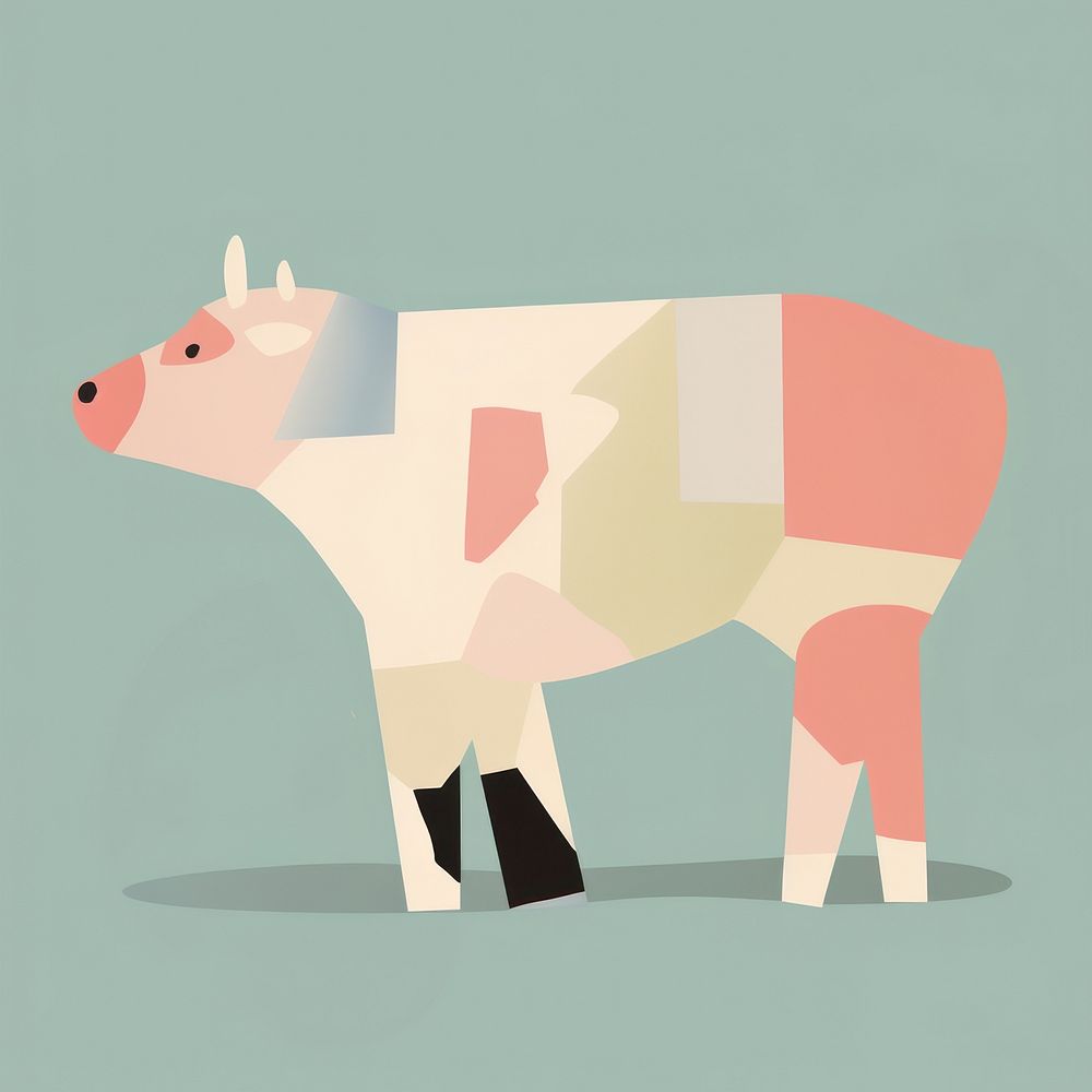 Cow character livestock cartoon animal. AI generated Image by rawpixel.