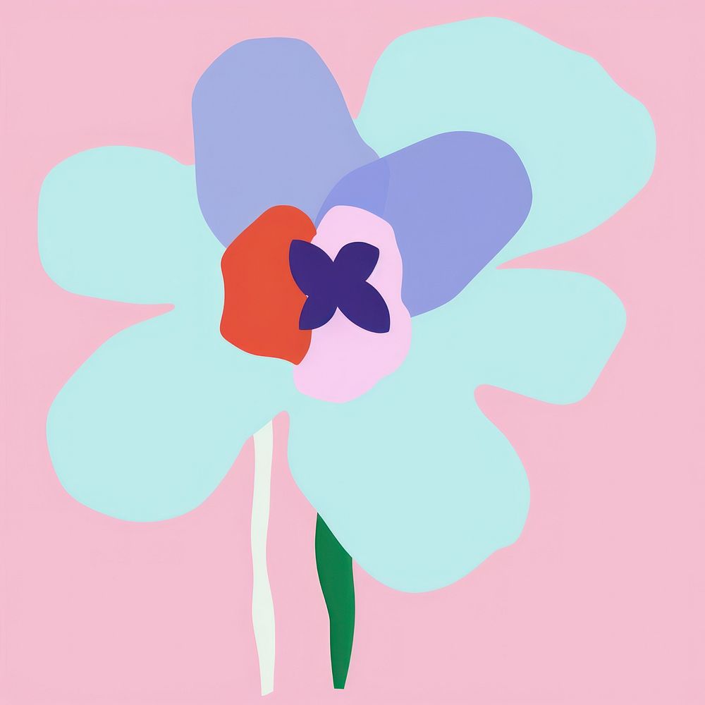 Flower cartoon pattern drawing. AI generated Image by rawpixel.