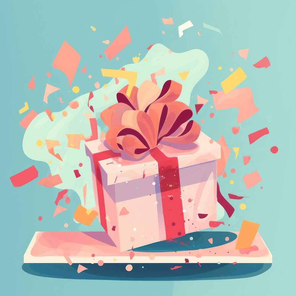 Gift box cartoon paper celebration. AI generated Image by rawpixel.
